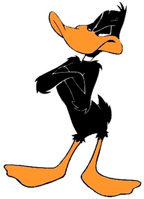 1976 Ford Bronco - A cartoon depiction of Daffy Duck shows the character with a grumpy attitude and crossed arms.