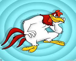 1976 Ford Bronco - Cartoon character Foghorn Leghorn is depicted against a swirling blue background with a website address visible.