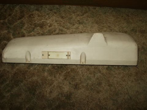1966 Ford Bronco - This is a white fiberglass hood scoop, likely an aftermarket part, with a light housing.