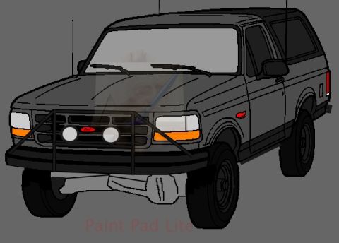 1992 Ford Bronco - This 1992 Ford Bronco is shown from a 3/4 front angle, a bull bar and auxiliary lights.