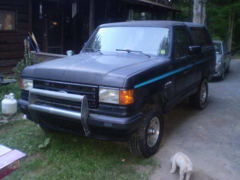 1979 Ford Bronco - This 1987 Ford Bronco is parked in front of a wooden structure with another vehicle visible in the background.
