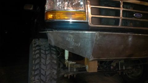 1995 Ford Bronco - Custom metal bumper fabrication in progress on a 1995 Ford Bronco front end.