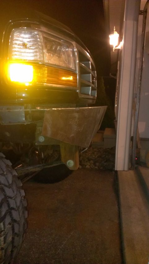 1995 Ford Bronco - Custom bumper installed on a Ford truck, showing the front grille and headlight.