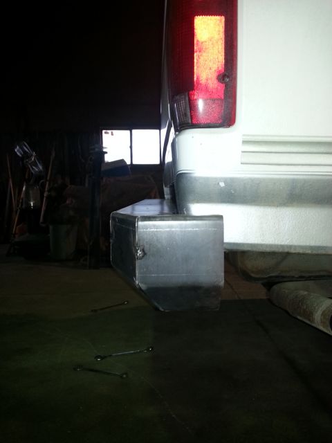 1994 Ford Bronco - Custom metal step attached to the rear bumper of a 1994 Ford Bronco.
