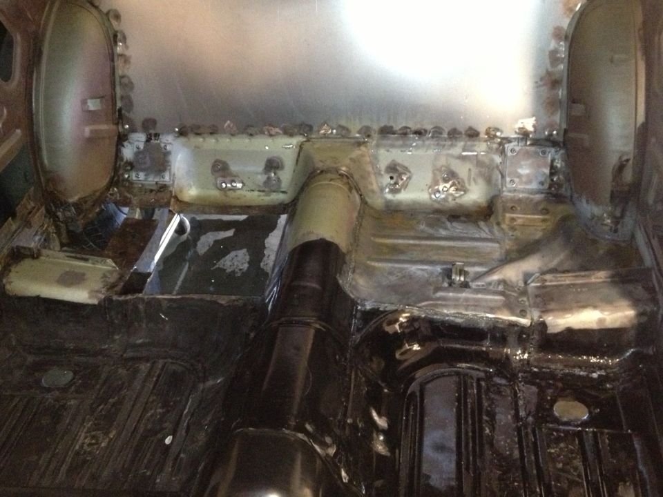 65 Mustang rear floor overview