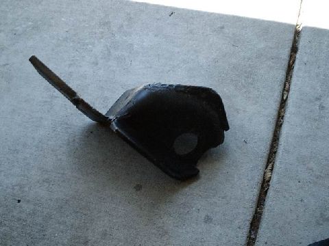 1995 Ford Bronco - Cut and bent the stock radius arm bracket off of a 79 bronco to 20 degrees down from where it was stock.