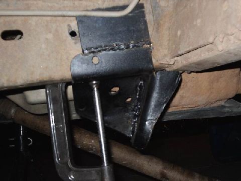 1995 Ford Bronco - Held on with a c-clamp, the bracket looks like it it good to get drilled