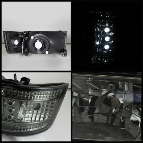 1992 Ford Bronco - Close-up of a vehicle headlight assembly, displaying its internal components and design.