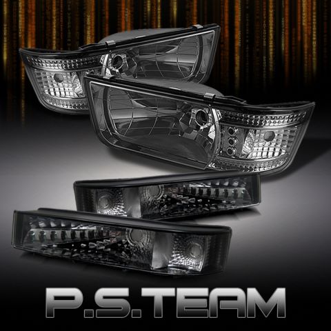 1992 Ford Bronco - Set of smoked headlights and corner lights, likely aftermarket parts.
