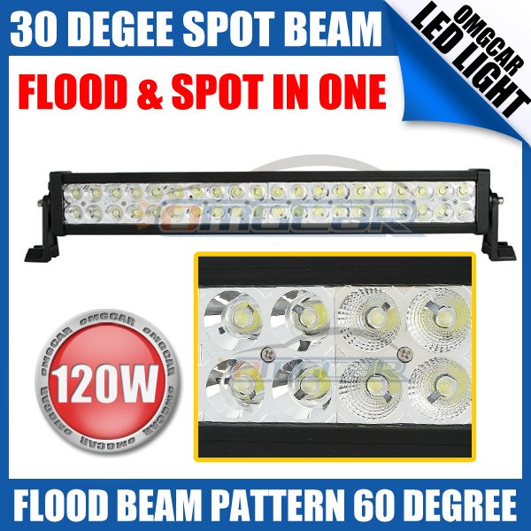 LED light bar with 120W power and flood beam pattern