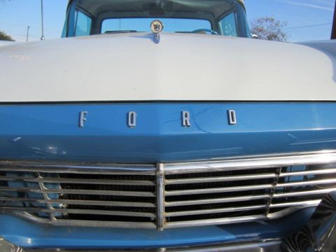 1957 Ford Ranchero - Front view of a 1957 Ford Ranchero, showing the grille and hood lettering.
