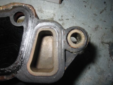 2003 Ford Crown Victoria - here near the top right of this coolant passage, you can faintly make out another crack that had started to form. This would have ultimatel…