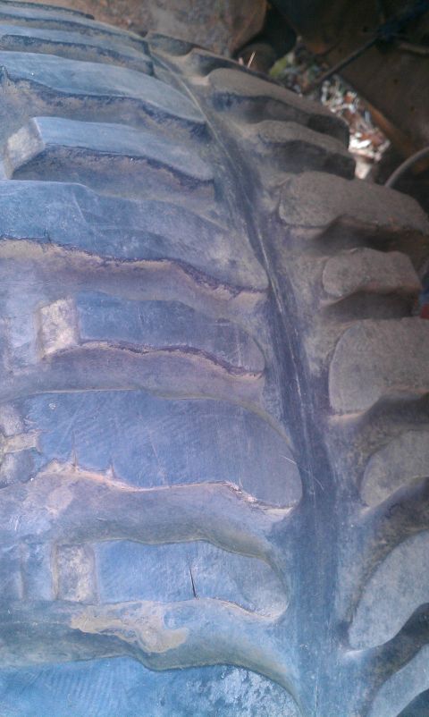 1969 Ford F-250 - This image shows a close-up view of a tire's tread pattern.