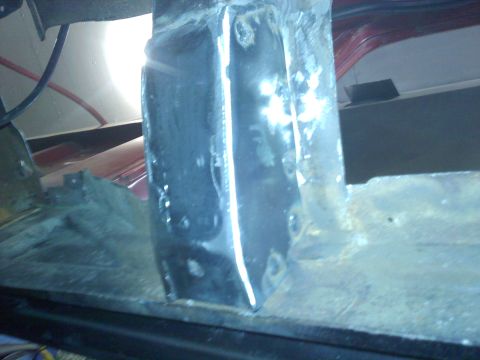 1978 Ford Bronco - Close-up view of the interior metal structure, showing welds and signs of wear.