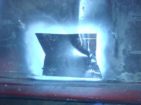 1978 Ford Bronco - Patch covers hole in car body, likely a repair or modification.