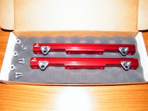 2004 Ford Crown Victoria - These red aluminum fuel rails are new and come with mounting hardware.