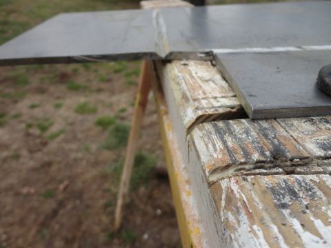 1990 Ford Bronco - Groves cut in 1/4" plate to allow it to be folded and welded