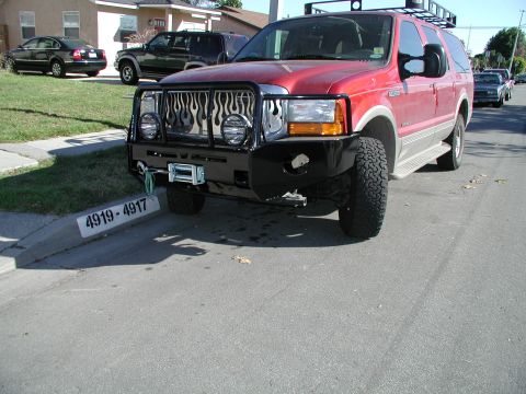 2001 Ford Excursion - Bumper mounted in final location, I just needed to add fog lights that I wired into factory harness up front.