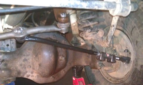 1993 Ford Bronco - Undercarriage view of steering and suspension components, likely from a truck or SUV.