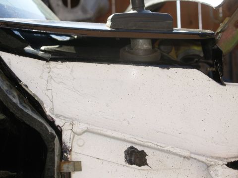 1983 Ford Bronco - The last part of my leaf barrier - the seal around the antenna base where the wire comes thru the cowl. On the other side, I installed a fa…