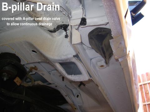 1983 Ford Bronco - In the late '80s/early '90s, the factory added 2 small holes for plastic pushpins that hold a steel plate over the original drain hole (whi…