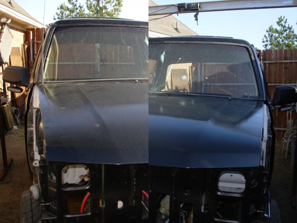 After the wiper valance was installed & aligned, I set the hood on its hinges.  It may need some adjustment later...