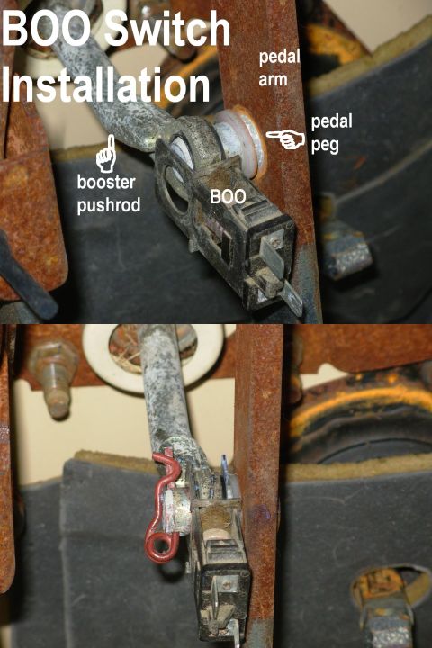 1983 Ford Bronco - Brake On-Off Switch (E9LY-13480-A) Motorcraft SW2237 Installation 1) Install the ring bushing on the pedal peg against the arm. 2) Install…