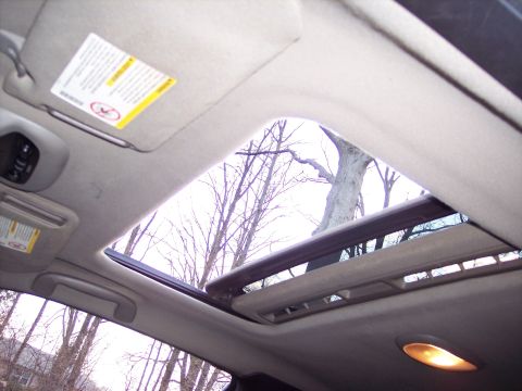 2002 Chevrolet Monte Carlo - View from inside a car's cabin looking up at an open sunroof with trees visible outside.