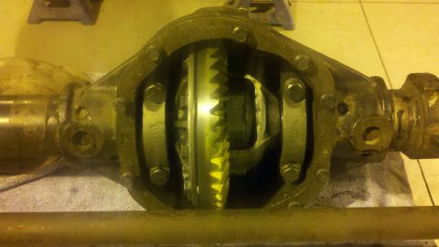 1996 Ford Bronco - Close-up of a differential axle housing, revealing its internal gear mechanism.