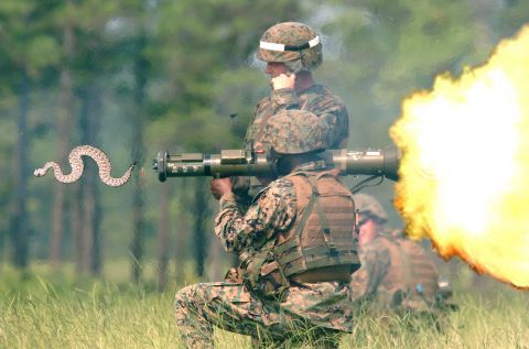 1989 Ford Bronco - Military personnel engage a rattlesnake with a rocket-propelled weapon during a training exercise.