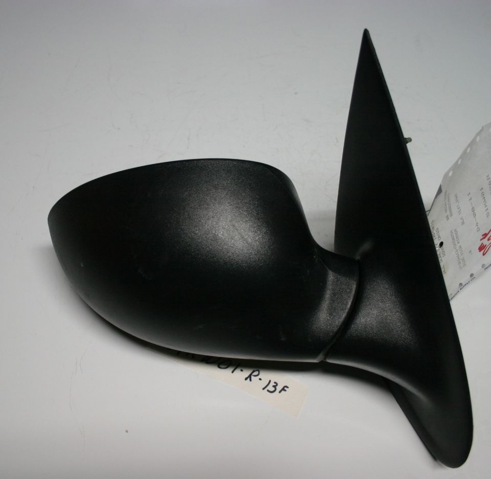Black side mirror with a triangular mount. Label reads "01-R-13F"