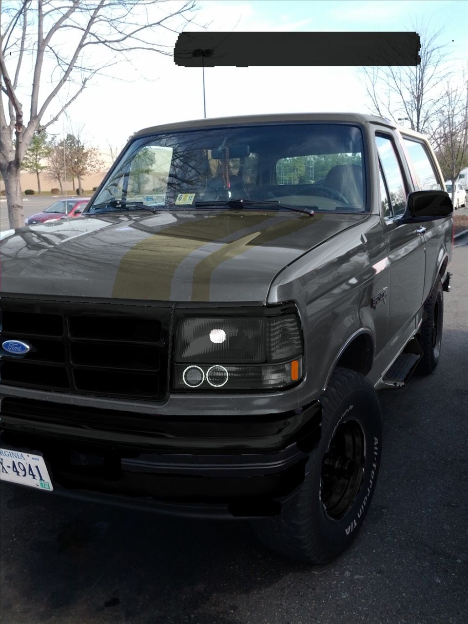 photoshoped , paint, and stripes, black accents, and what the new headlights would resemble