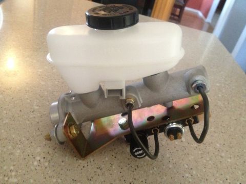 1965 Ford Mustang - 65 Mustang- SN95 Cobra master cylinder, SSBC prop valve mounted to generic Ebay mount, w/ PAA B312 and PAA-O380 metric bubble to SAE brake…