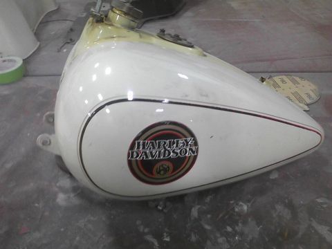 2003 Ford Crown Victoria - Harley Davidson gas tank with visible pinstriping and logo.