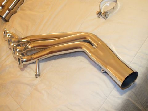 2003 Ford Crown Victoria - One long-tube header with four-port flange merging into a polished collector pipe