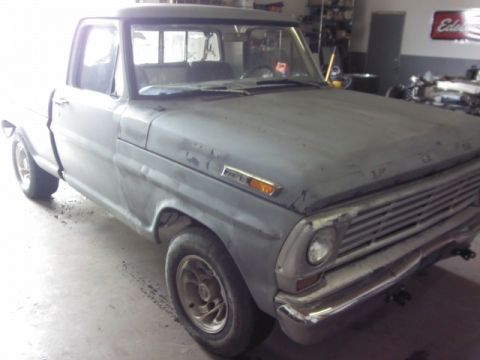1967 Ford F-100 - This truck appears to be a Ford F-Series, possibly from the late 1960s, in need of restoration.