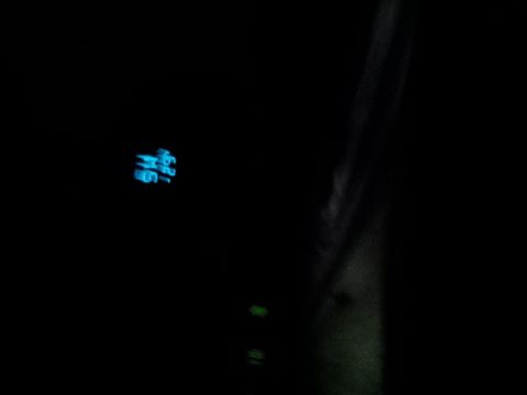 2008 GMC Sierra 3500 - Dashboard gauges of a 2008 GMC Sierra 3500 glow blue in the dark.