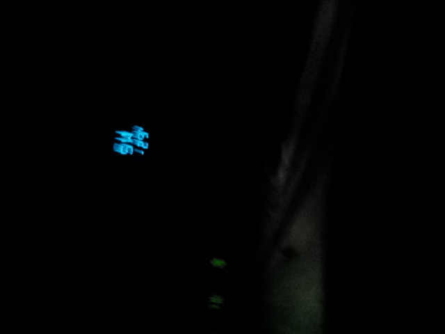 2008 GMC Sierra 3500 dashboard gauges illuminated blue at night