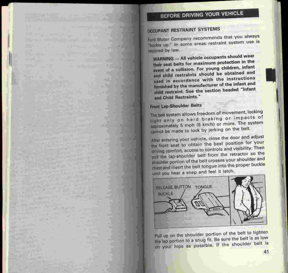'87 Bronco Owners Manual pg. 41