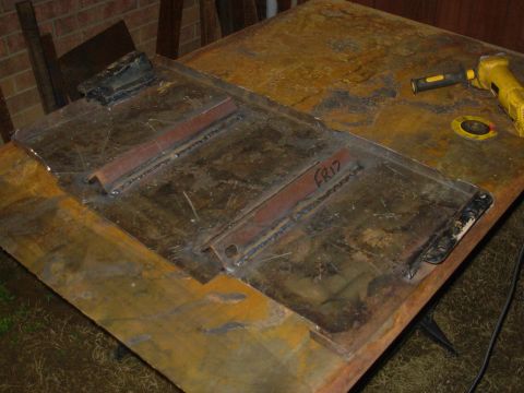 1983 Ford Bronco - A flat plate with the stock skidplate mounts welded on, and a couple of ribs up the middle. It underhangs the front (trans) crossmember and…