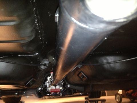 1965 Ford Mustang - 65 Mustang driveshaft to trans view