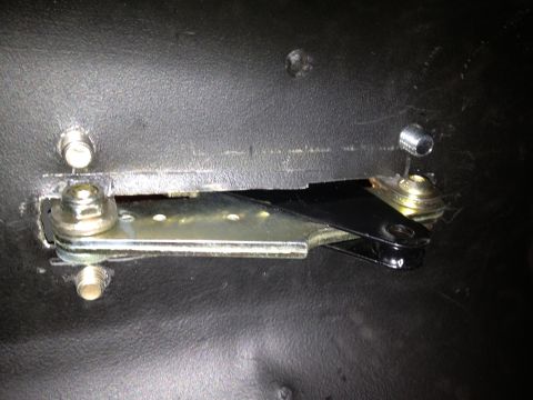 1965 Ford Mustang - 65 Mustang with Lokar hand brake. L mounts with welded nuts in between floor pan and one piece seat pan