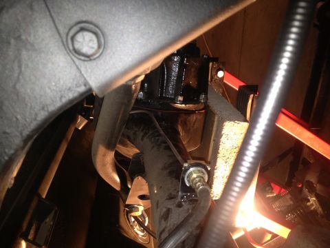 1965 Ford Mustang - 65 Mustang with cadillac metric calipers, brake tab welded to front of axle, brake line passenger side