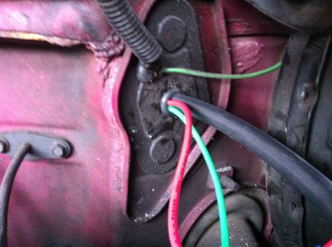 1992 Ford F-150 - Here is where I ran the vacuum line through the firewall. It was perfect for the line and the wires for the temp sender of the overhead con…