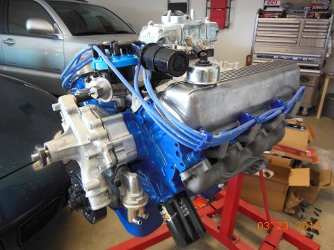 1979 Ford F-150 - Engine on a stand, ready for installation or rebuild.