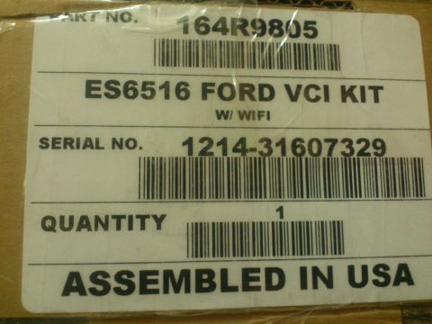1998 Ford Crown Victoria - The packaging for a Ford VCI Kit, labeled 'ES6516 FORD VCI KIT W/ WIFI', is shown with part and serial numbers.