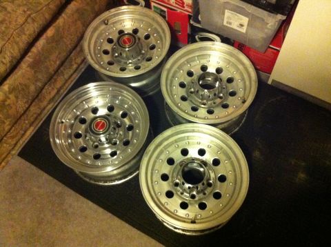 1992 Ford F-150 - Set of four aluminum alloy wheels, likely aftermarket parts.
