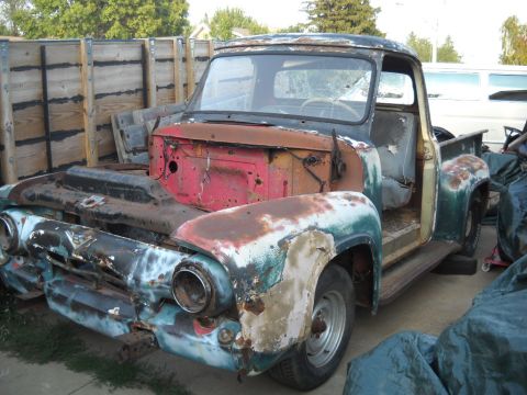 1954 Ford F-100 - 8-31-2012: Had another minor delay but finally got the truck unloaded. I started tearing it down. But I only got the doors pulled.