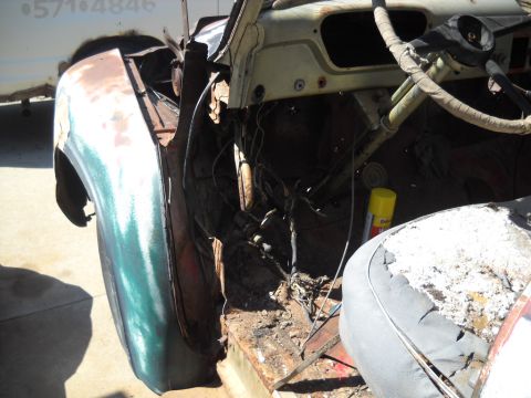 1954 Ford F-100 - 9-2-2012: I started cutting into the truck. I got the driver side front door jamb cut out. This will be the passenger rear door jamb for th…