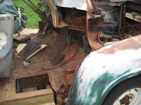 1954 Ford F-100 - 9-3-2012: Today I got the passenger front door jamb cut out. This will be used for the driver side rear door jamb.